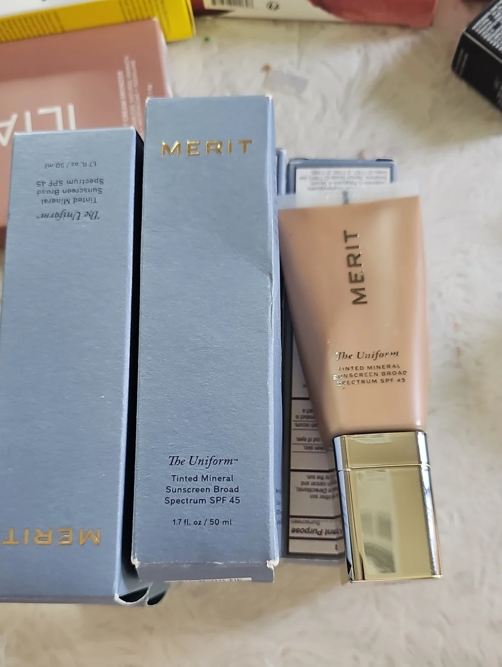 NEW Merit The Uniform Tinted Mineral Sunscreen Primer - Nude